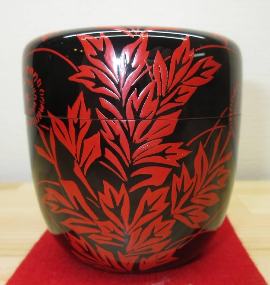 Amazon｜【逢絢亭】茶道具 棗 大棗 山中塗 朱絵 菊蒔絵 内金塗